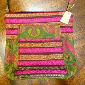 Pink Floral Cloth Shoulder Bag